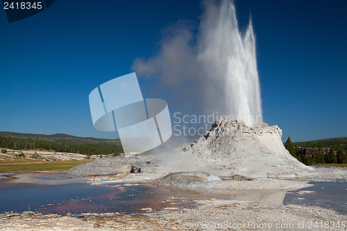 Image of Irregular eruption in Castle Geyser in Yellowstone