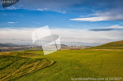 Image of Long fairway on the golf course in Prague