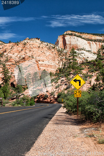 Image of The road in Zion Canyon