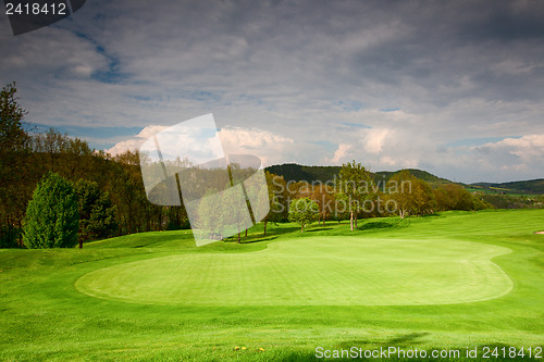 Image of On the green on the golf course in Czech Republic