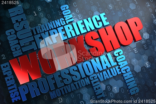 Image of Workshop. Wordcloud Concept.