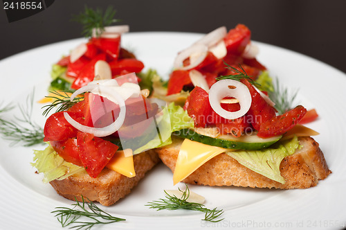 Image of Toast with vegetables