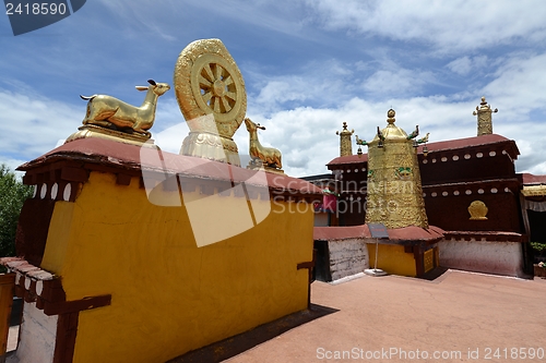 Image of Golden roof of a lamasery in Tibet