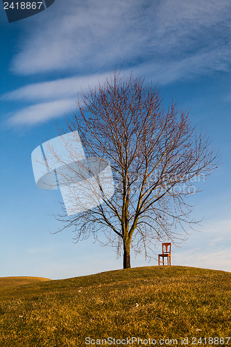Image of The old chair on the golf course