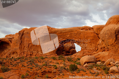 Image of Beautiful rock formations in Arches National Park, Utah, USA
