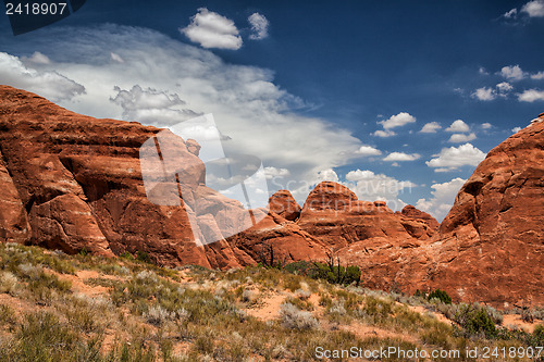 Image of Beautiful rock formations in Arches National Park, Utah, USA