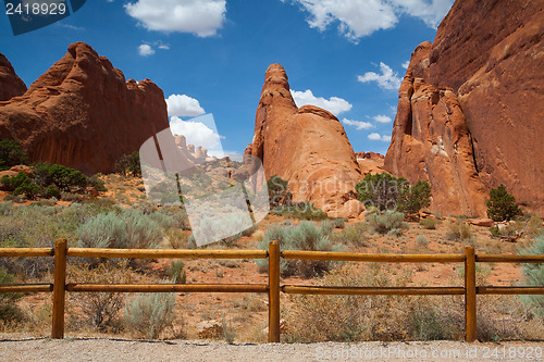 Image of Beautiful rock formations in Arches National Park, Utah, USA