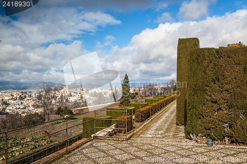 Image of Gardens in Granada in winter