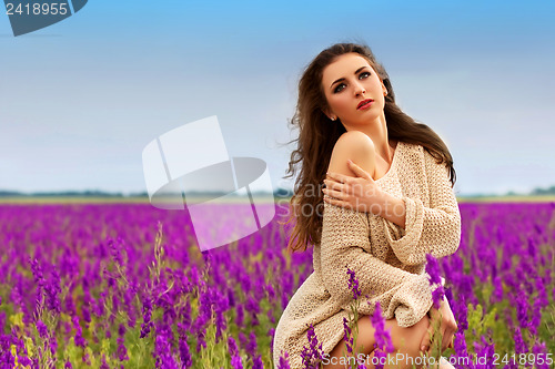 Image of Pretty thoughtful brunette