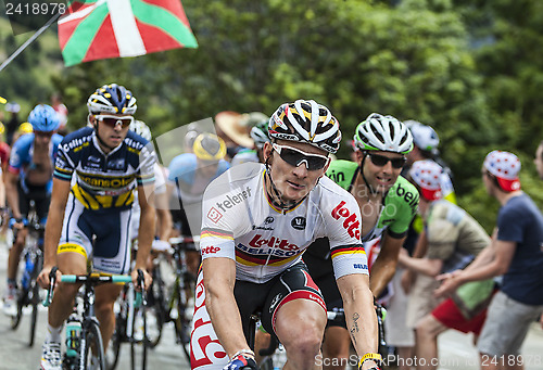 Image of Andre Greipel Climbing Alpe D'Huez