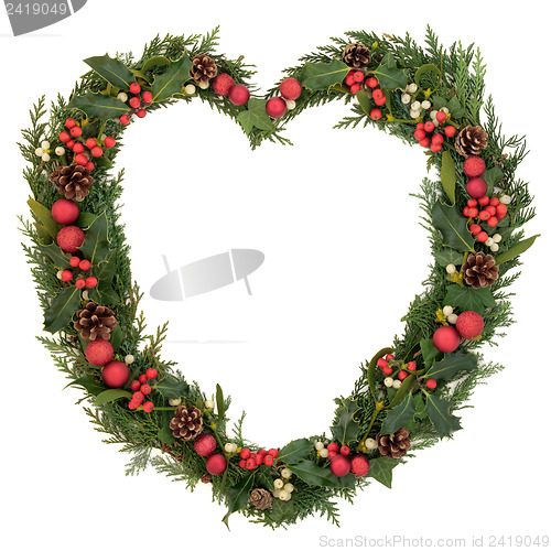 Image of Heart Shaped Christmas Wreath