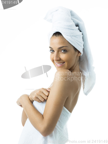 Image of young woman with natural skin