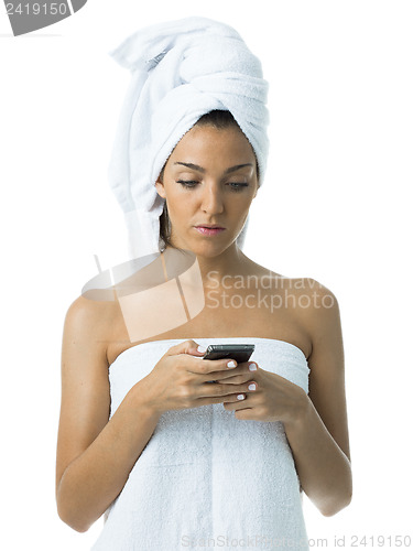 Image of woman with cellphone