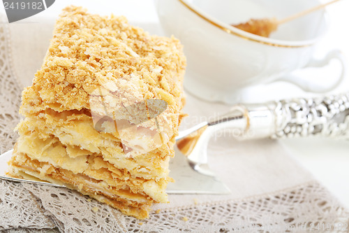 Image of Cake Napoleon close-up.