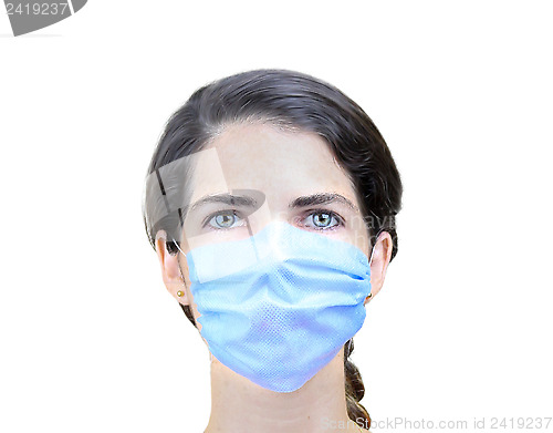 Image of Woman Wearing Surgical Mask