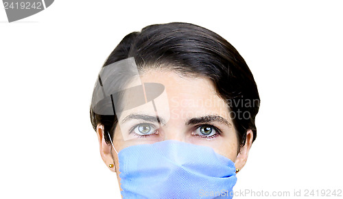 Image of Woman Wearing Surgical Mask