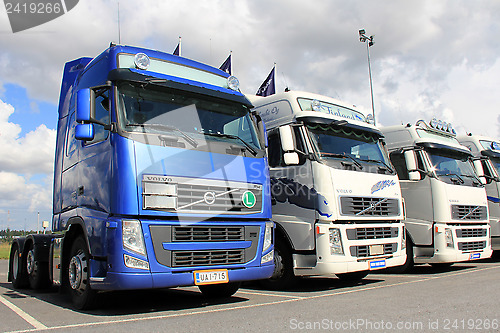 Image of Row of Volvo Trucks