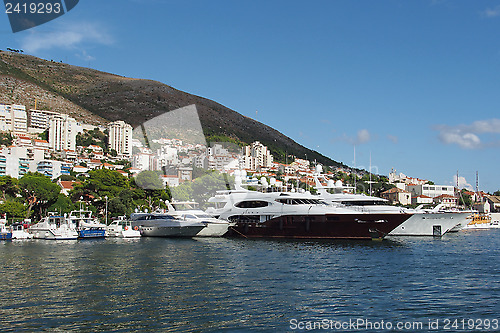 Image of Dubrovnik,  Croatia, august 2013, new Dubrovnik harbor