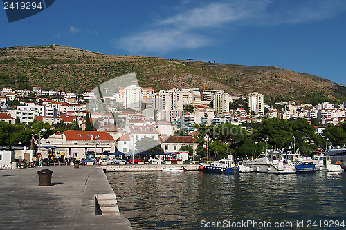 Image of Dubrovnik,  Croatia, august 2013, new Dubrovnik harbor