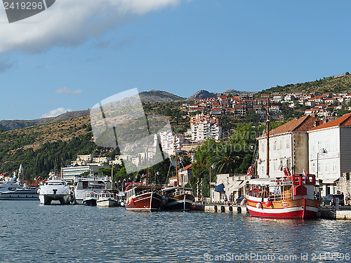 Image of Dubrovnik,  Croatia, august 2013, new Dubrovnik harbor