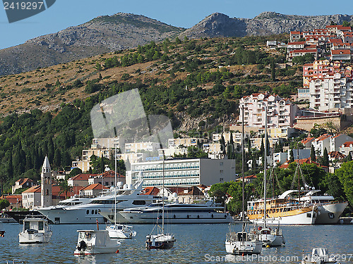 Image of Dubrovnik,  Croatia, august 2013, new Dubrovnik harbor