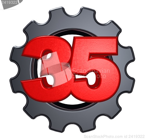 Image of number and cogwheel