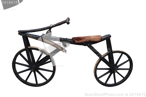 Image of Vintage bicycle against white background