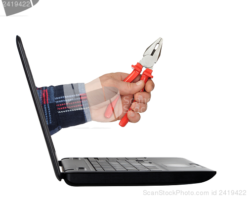 Image of Helping Hand From Computer