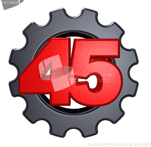 Image of number and cogwheel