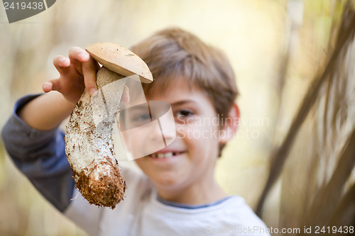 Image of Boy with mushroom