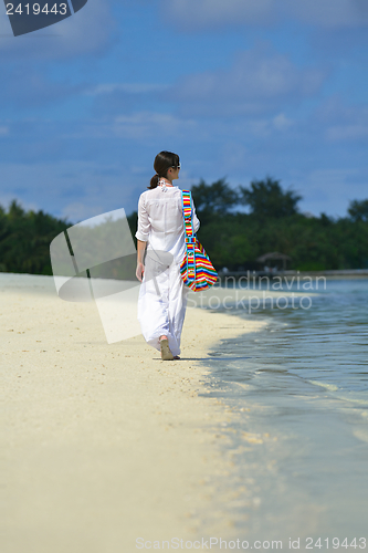 Image of happy woman enjoy  summer time