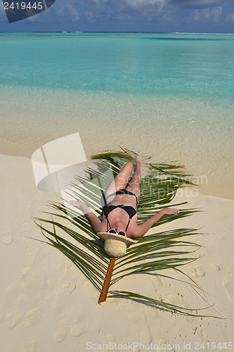 Image of happy woman enjoy  summer time