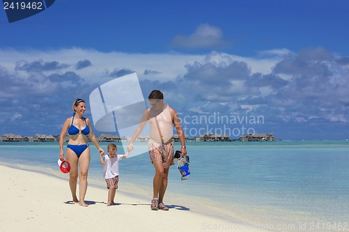 Image of happy family on vacation