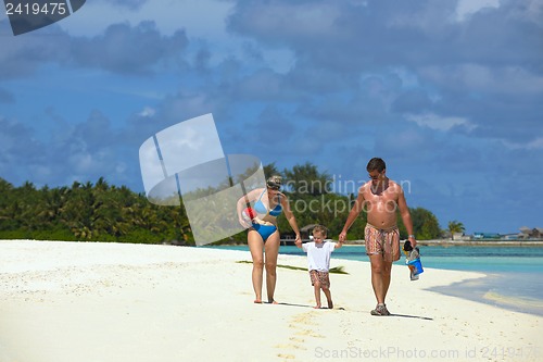 Image of happy family on vacation