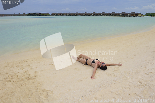 Image of happy woman enjoy  summer time