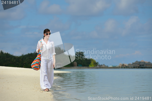 Image of happy woman enjoy  summer time