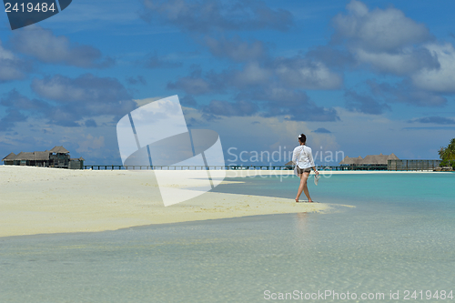 Image of happy woman enjoy  summer time
