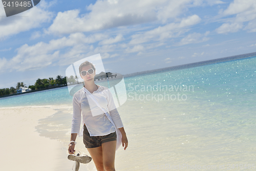 Image of happy woman enjoy  summer time