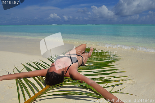 Image of happy woman enjoy  summer time