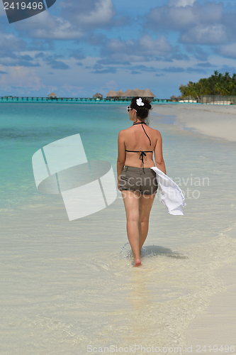Image of happy woman enjoy  summer time