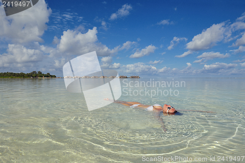 Image of happy woman enjoy  summer time
