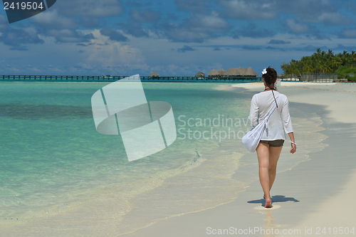 Image of happy woman enjoy  summer time