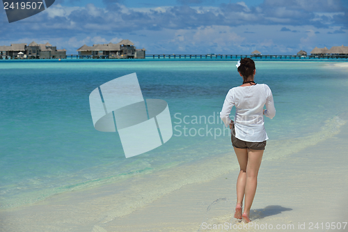 Image of happy woman enjoy  summer time