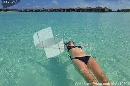 Image of happy woman enjoy  summer time