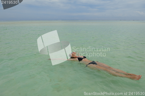 Image of happy woman enjoy  summer time