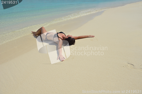 Image of happy woman enjoy  summer time