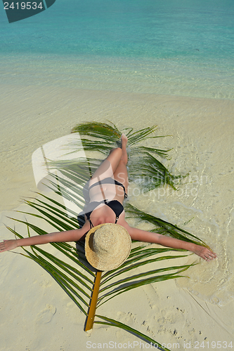 Image of happy woman enjoy  summer time