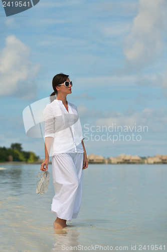 Image of happy woman enjoy  summer time