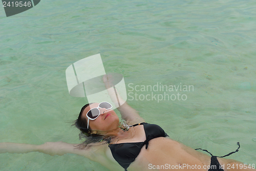 Image of happy woman enjoy  summer time