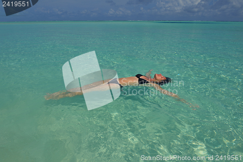 Image of happy woman enjoy  summer time